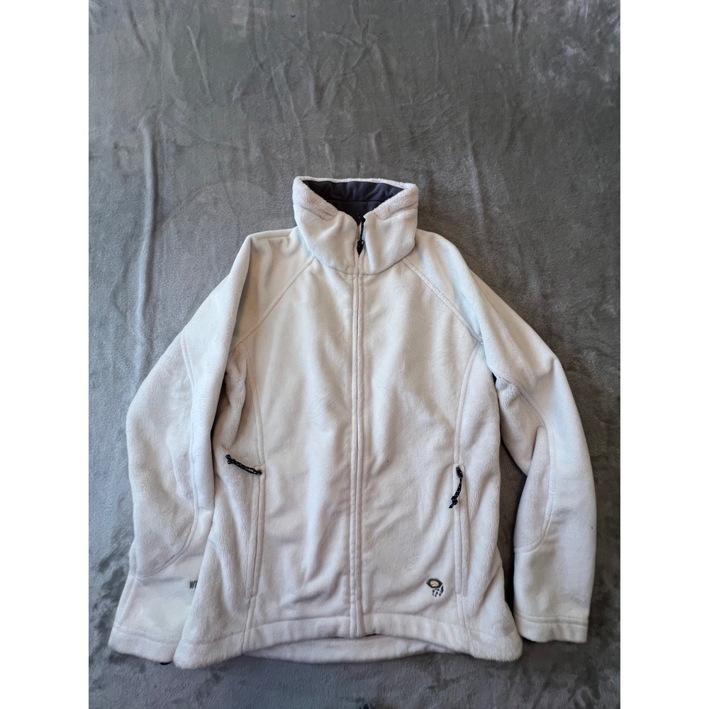 Mountain Hardwear Fleece Jacket Womens XS White Windstopper Full Zip